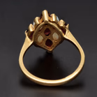 1990s Opal & Garnet Harlequin Ring