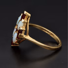 1990s Opal & Garnet Harlequin Ring