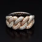 14k Yellow White Rose Gold and Diamonds Ring