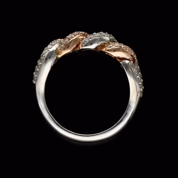 14k Yellow White Rose Gold and Diamonds Ring