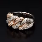 14k Yellow White Rose Gold and Diamonds Ring