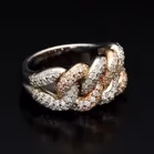 14k Yellow White Rose Gold and Diamonds Ring