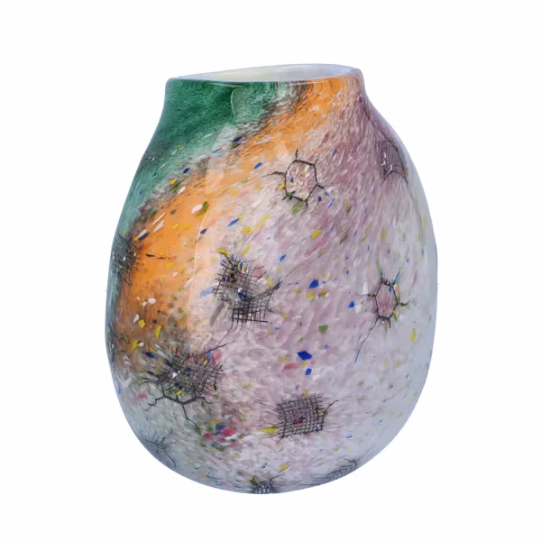 Adam Joblonski Art Glass Vase from his Brutalist Series