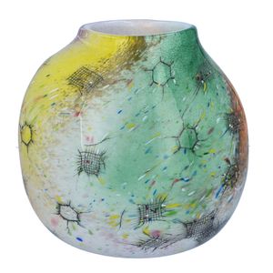 Adam Joblonski Art Glass Vase from his Brutalist Series