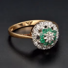 Gold Emerald Diamond Ring