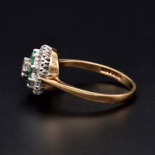 Gold Emerald Diamond Ring