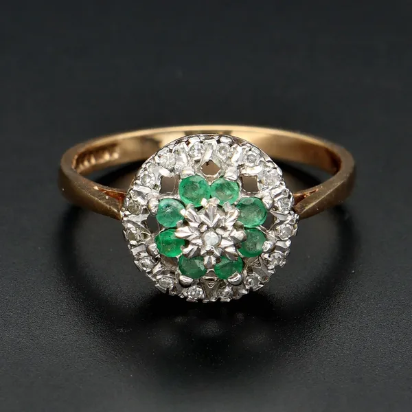 Gold Emerald Diamond Ring