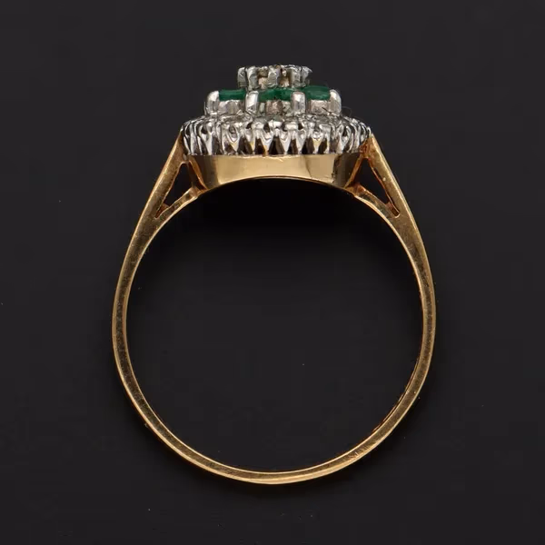 Gold Emerald Diamond Ring
