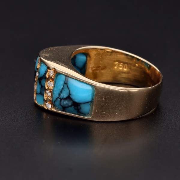 18ct Gold Turquoise Ring