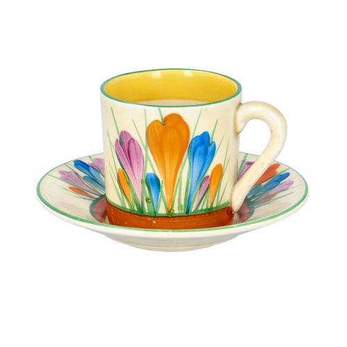 Clarice Cliff Crocus Coffee Can and Saucer image-1