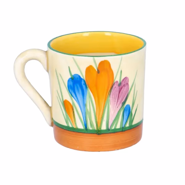 Clarice Cliff Crocus Coffee Can and Saucer