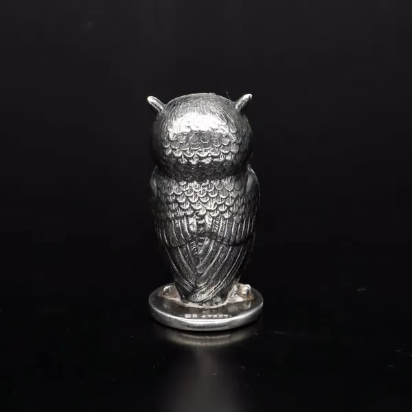 Edwardian Silver Owl Desk Seal