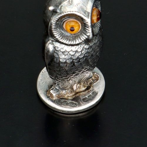 Edwardian Silver Owl Desk Seal image-5