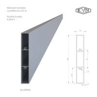 Poškozený profil na výplň 100x16x6000mm, materiál EN AW-6060 T66, přírodní hliník bez povrchové úpravy, cena za KUS - slide 0