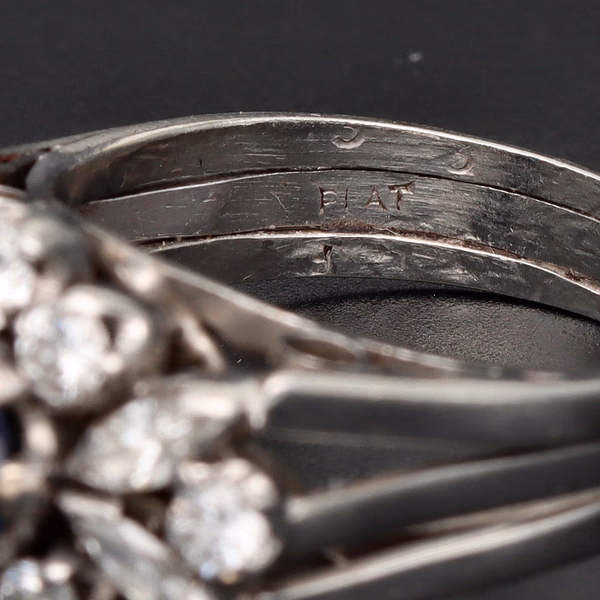 Platinum Sapphire and Diamond Ring