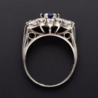 Platinum Sapphire and Diamond Ring