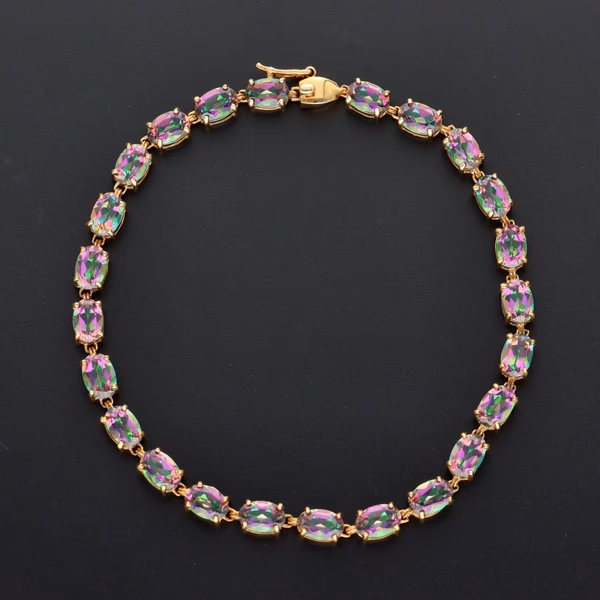 9ct Gold Mystic Topaz Tennis Bracelet