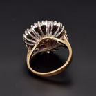Retro 9ct Rose Gold Ruby & Diamond Bombe Ring