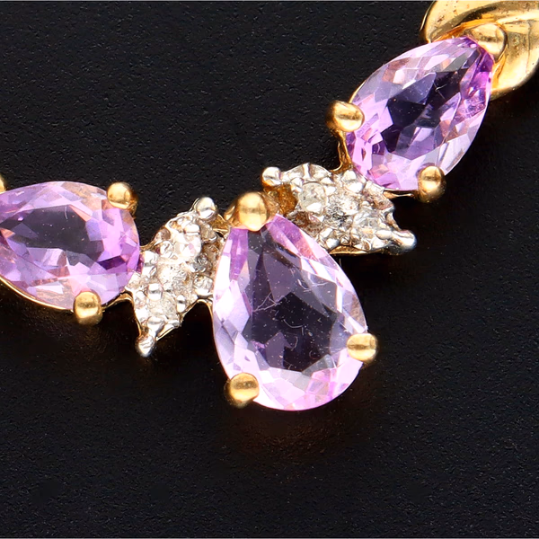 9ct Gold Amethyst Necklace