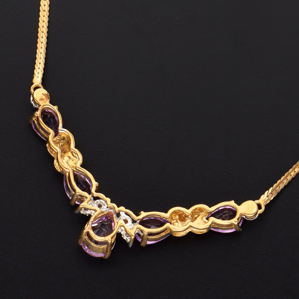 9ct Gold Amethyst Necklace