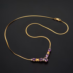9ct Gold Amethyst Necklace