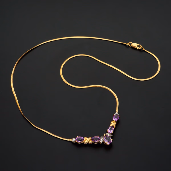 9ct Gold Amethyst Necklace