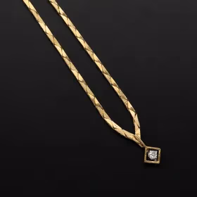 9ct Yellow Gold Diamond Necklace