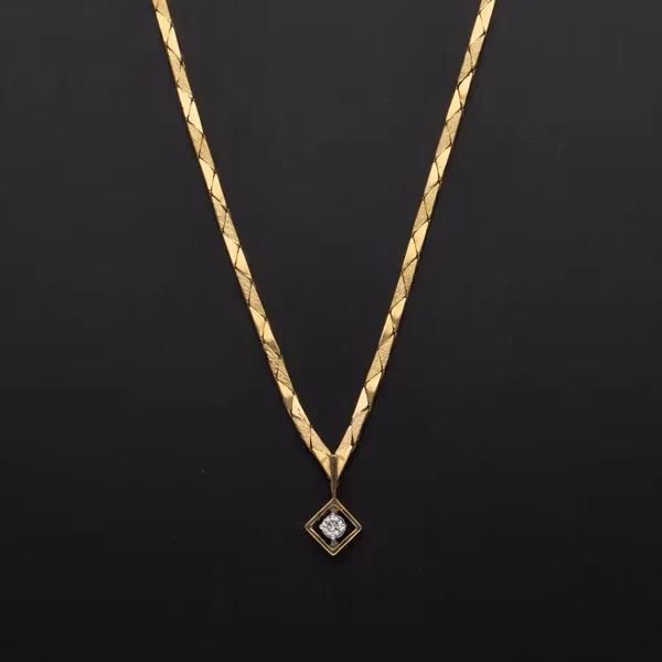 9ct Yellow Gold Diamond Necklace