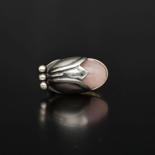 Georg Jensen Earrings | Danish Sterling Silver and Rose Quartz image-4