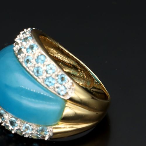 14ct Hardstone and Blue Topaz Ring image-4