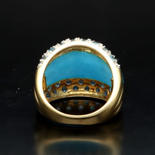 14ct Hardstone and Blue Topaz Ring image-5