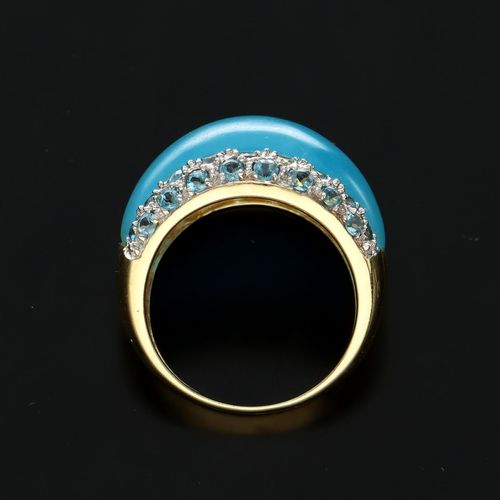 14ct Hardstone and Blue Topaz Ring image-6