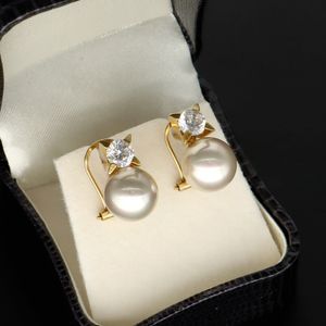 14ct Gold Pearl and CZ Earrings