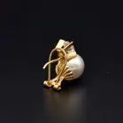 14ct Gold Pearl and CZ Earrings
