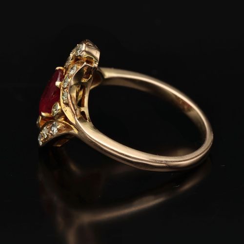 18ct Gold Burmese Ruby and Diamond Ring image-3