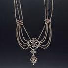 Austro-Hungarian Garnet & Silver Necklace