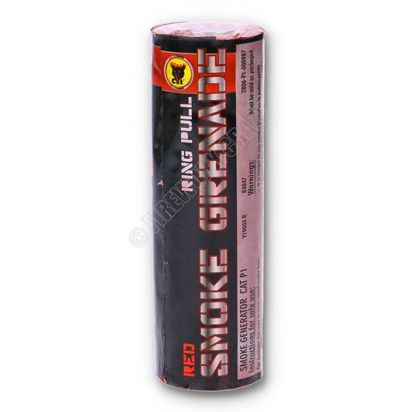 Red Smoke Grenade - By Black Cat Fireworks