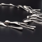 Sterling Silver Fluid Design Necklace