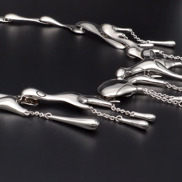 Sterling Silver Fluid Design Necklace