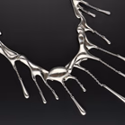 Sterling Silver Fluid Design Necklace