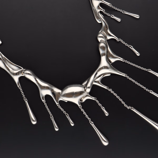 Sterling Silver Fluid Design Necklace