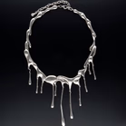 Sterling Silver Fluid Design Necklace