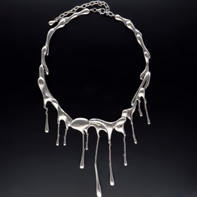 Sterling Silver Fluid Design Necklace