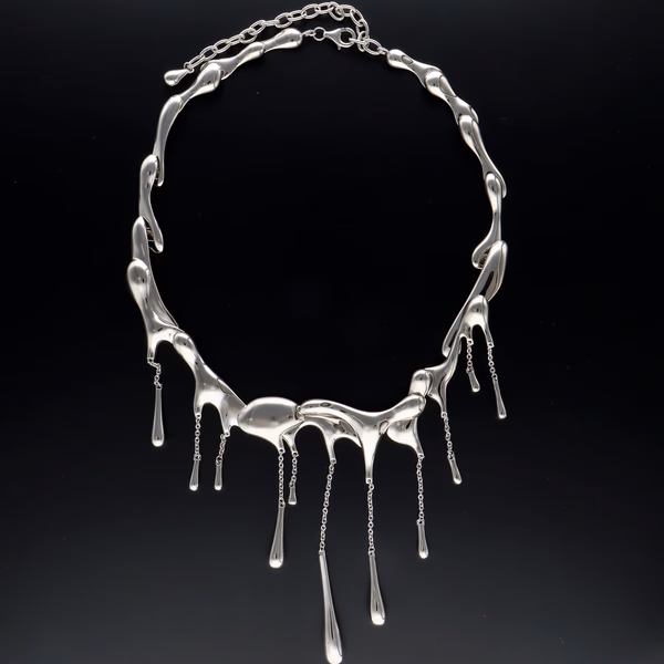 Sterling Silver Fluid Design Necklace