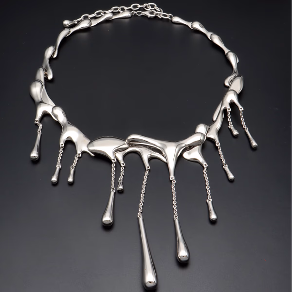 Sterling Silver Fluid Design Necklace