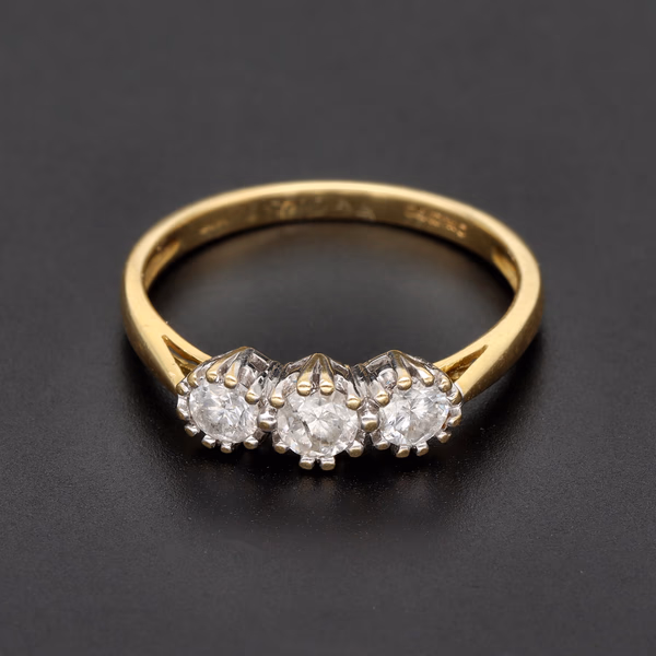 18ct Yellow Gold Three-Stone 0.50ct Diamond Ring