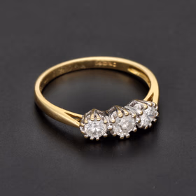 18ct Yellow Gold Three-Stone 0.50ct Diamond Ring