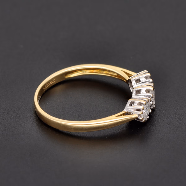 18ct Yellow Gold Three-Stone 0.50ct Diamond Ring