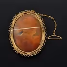 Edwardian 9ct Yellow Gold Shell Cameo Brooch