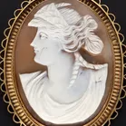 Edwardian 9ct Yellow Gold Shell Cameo Brooch